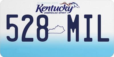 KY license plate 528MIL