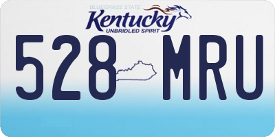KY license plate 528MRU