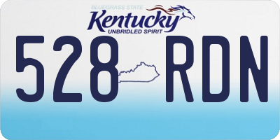 KY license plate 528RDN