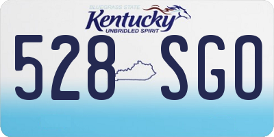 KY license plate 528SGO