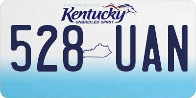 KY license plate 528UAN