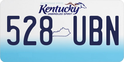 KY license plate 528UBN