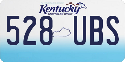 KY license plate 528UBS