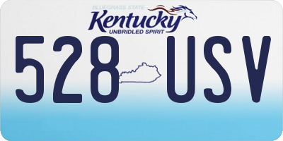 KY license plate 528USV