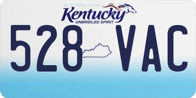 KY license plate 528VAC