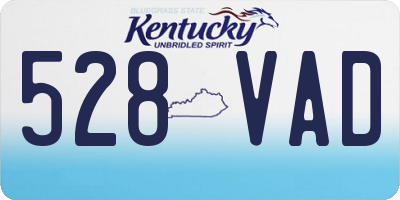 KY license plate 528VAD