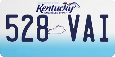 KY license plate 528VAI