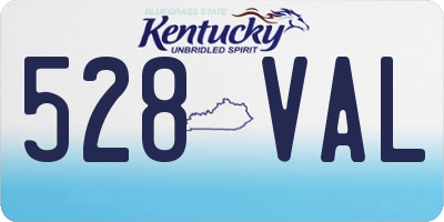 KY license plate 528VAL