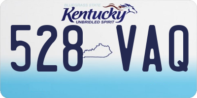 KY license plate 528VAQ