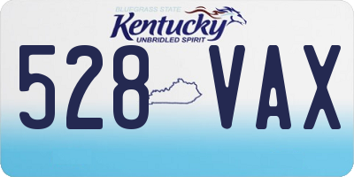 KY license plate 528VAX