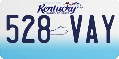 KY license plate 528VAY