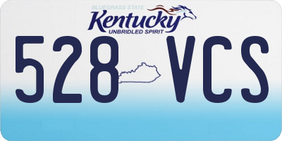 KY license plate 528VCS