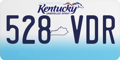KY license plate 528VDR