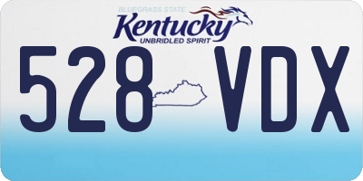 KY license plate 528VDX