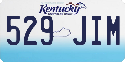KY license plate 529JIM