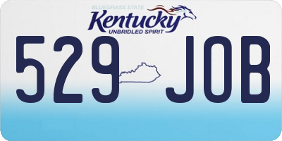 KY license plate 529JOB