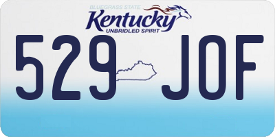 KY license plate 529JOF