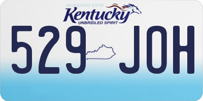 KY license plate 529JOH