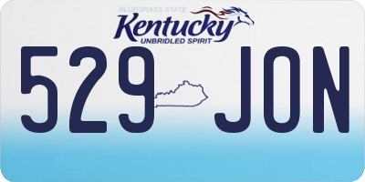 KY license plate 529JON