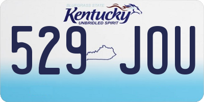 KY license plate 529JOU