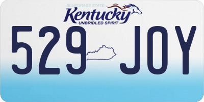 KY license plate 529JOY