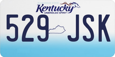 KY license plate 529JSK
