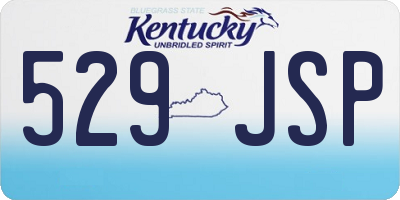 KY license plate 529JSP