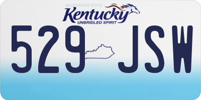 KY license plate 529JSW