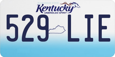 KY license plate 529LIE