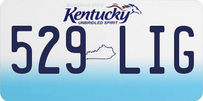 KY license plate 529LIG