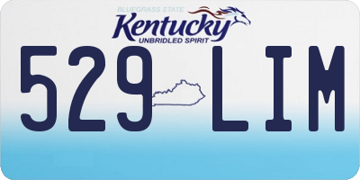 KY license plate 529LIM