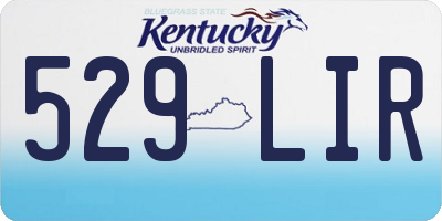 KY license plate 529LIR