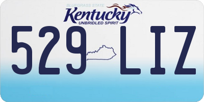 KY license plate 529LIZ