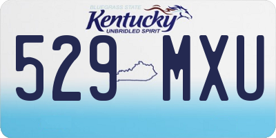 KY license plate 529MXU