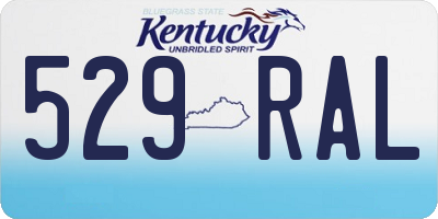 KY license plate 529RAL