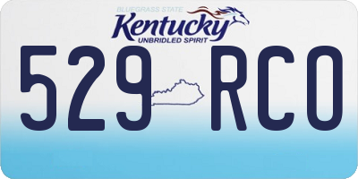 KY license plate 529RCO