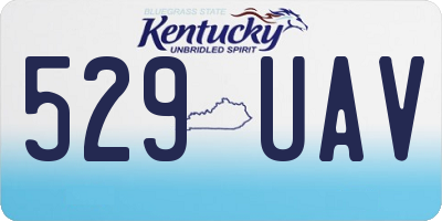KY license plate 529UAV