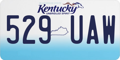KY license plate 529UAW