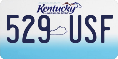 KY license plate 529USF