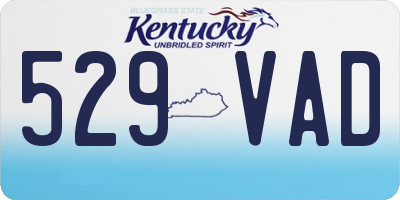 KY license plate 529VAD
