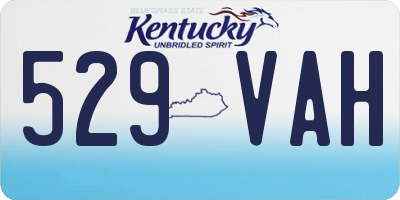 KY license plate 529VAH