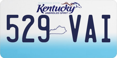 KY license plate 529VAI