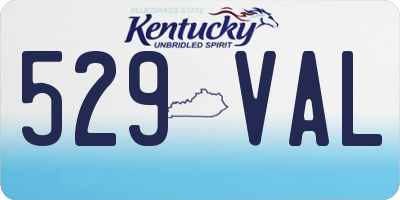 KY license plate 529VAL
