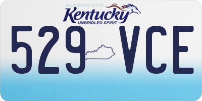 KY license plate 529VCE