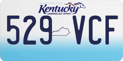 KY license plate 529VCF
