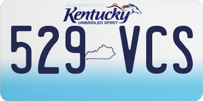 KY license plate 529VCS