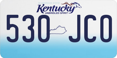 KY license plate 530JCO