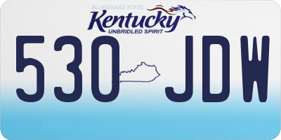 KY license plate 530JDW