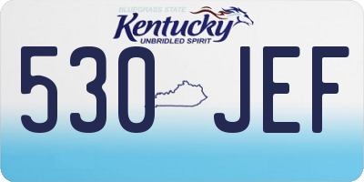 KY license plate 530JEF