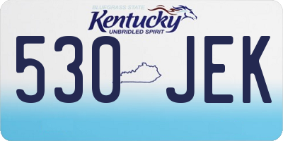 KY license plate 530JEK